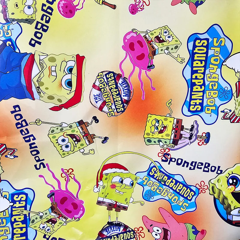 کاغذ کادو طرح باب اسفنجی