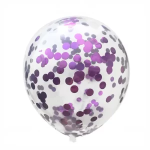 بادکنک شفاف پولکدار بنفش