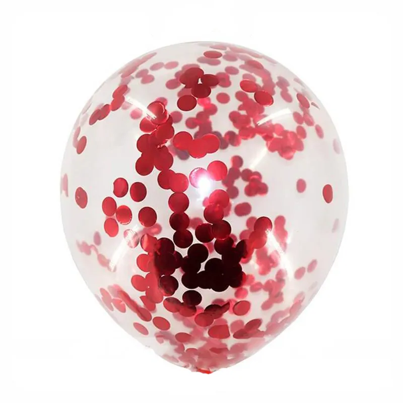 بادکنک شفاف پولکدار قرمز