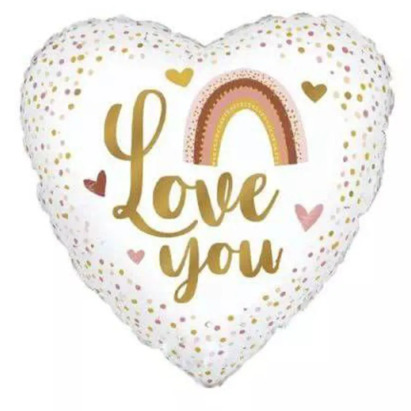 بادکنک فویلی طرح قلب love you سفید