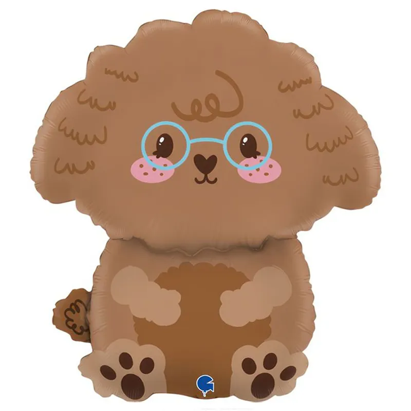 بادکنک فویلی فیگور طرح سگ قهوه ای