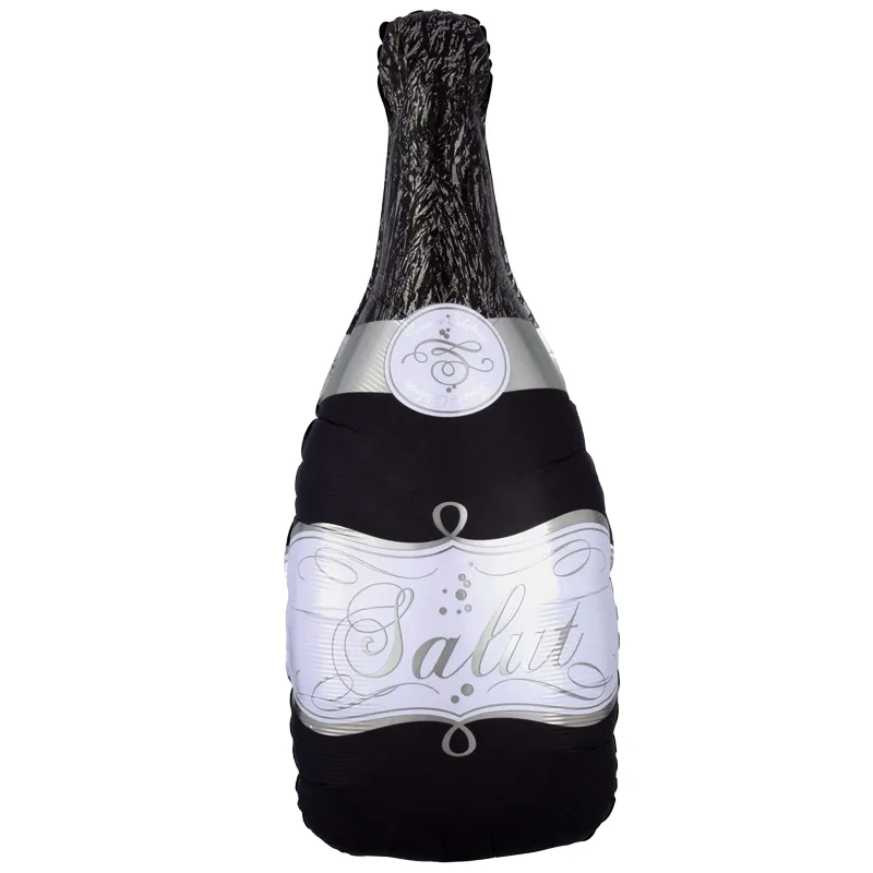 بادکنک فویلی فیگور طرح شامپاین مشکی