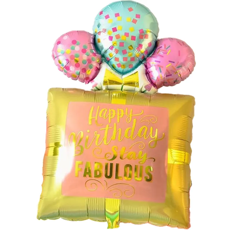 بادکنک فویلی فیگور طرح گیفت کارت هپی