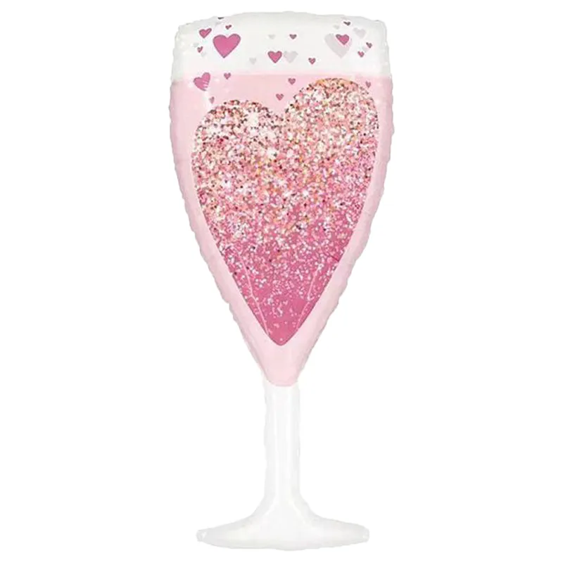 بادکنک فویلی فیگور طرح گیلاس صورتی