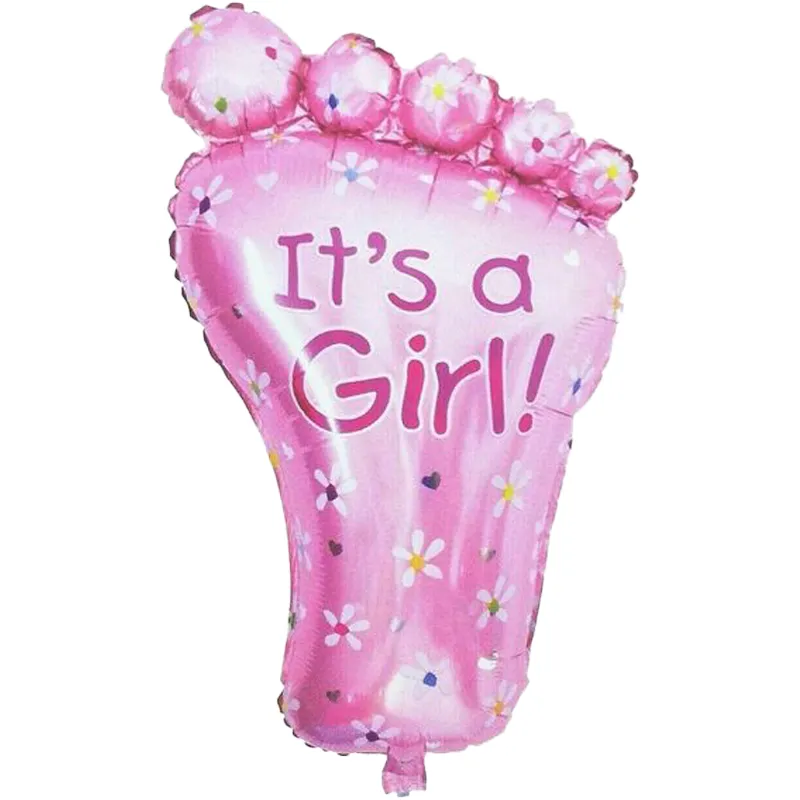 بادکنک فویلی فیگور نوزاد طرح رد پا دخترانه