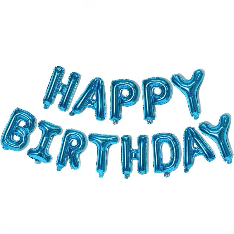 بادکنک فویلی هپی 13 تکه آبی کم رنگ