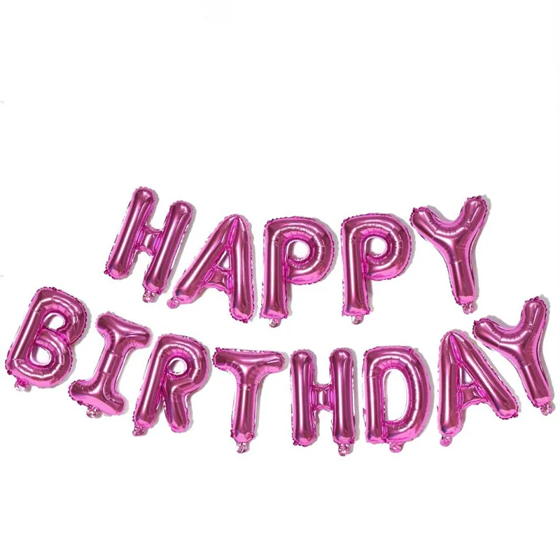 بادکنک فویلی هپی 13 تکه صورتی