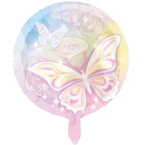 بادکنک فویلی گرد طرح پروانه