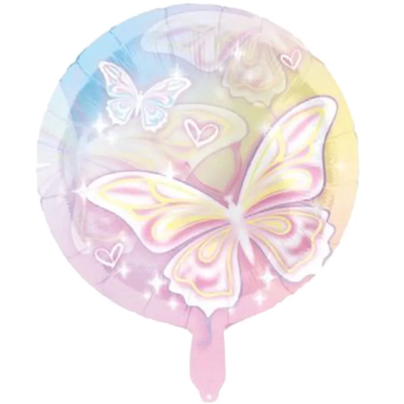 بادکنک فویلی گرد طرح پروانه