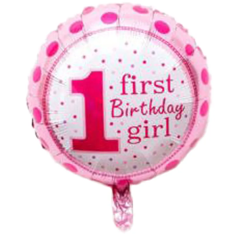 بادکنک فویلی گرد نوزاد first birthday girl