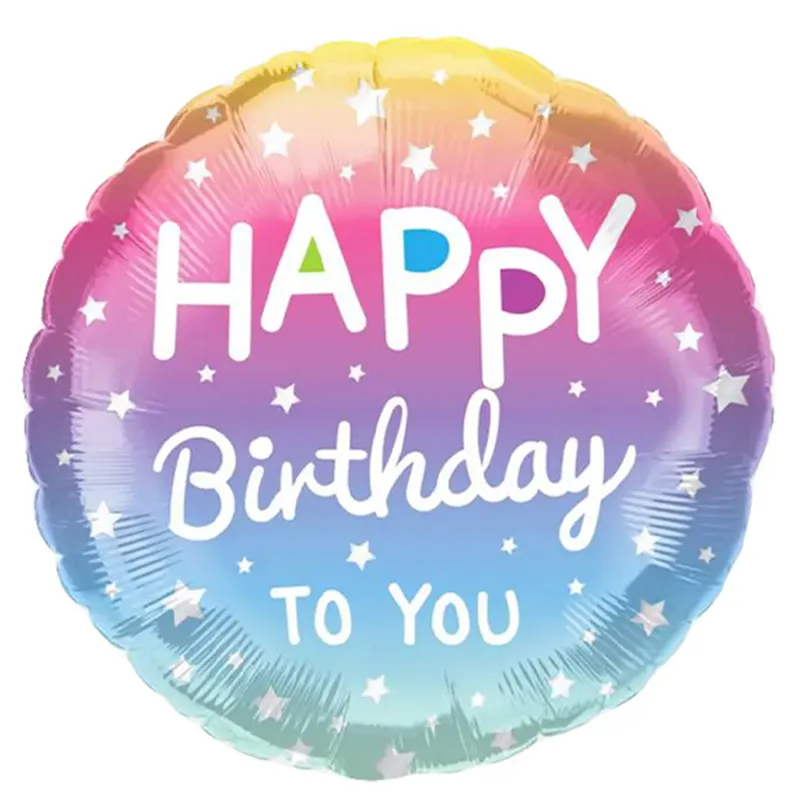 بادکنک فویلی گرد هپی طرح پاستلی